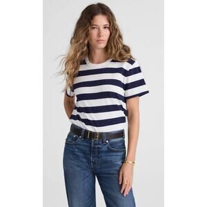 Madewell | NWT Dakota Perfect Crewneck Tee Navy Stripe | Sz S